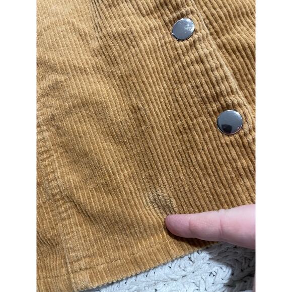 Forever 21 Corduroy Button Up Mini Skirt Womens Plus Size 2X Brown *Tiny Flaw - Picture 5 of 9